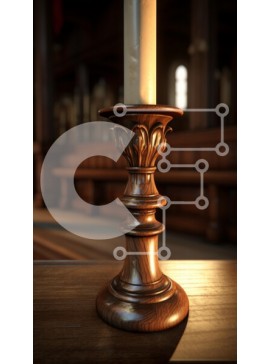 Intra Συλλεκτικό Ξύλινο Παζλ Plywood  4mm - Ξύλινο Κηροπήγιο με Αναμμένο Κερί Σε Ξύλινο Κουτί - Διαστάσεις Puzzle: 10x10 cm – 25 κομμάτια