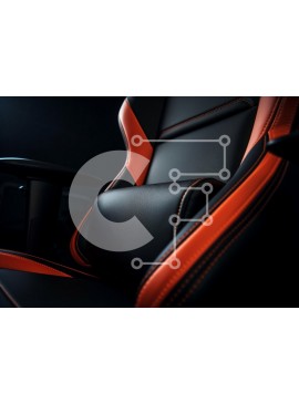 Intra Συλλεκτικό Ξύλινο Παζλ Plywood  4mm - Μοντέρνα καρέκλα gaming με μαύρο και πορτοκαλί τόνους Σε Ξύλινο Κουτί - Διαστάσεις Puzzle: 10x10 cm – 25 κομμάτια