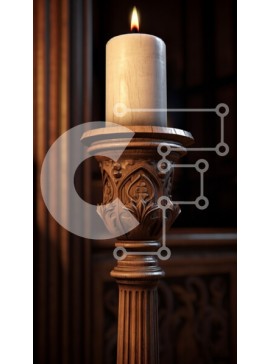 Intra Συλλεκτικό Ξύλινο Παζλ Plywood  4mm - Σκαλιστή Ξύλινη Κηροπήγα με αναμμένο κερί Σε Ξύλινο Κουτί - Διαστάσεις Puzzle: 10x10 cm – 25 κομμάτια