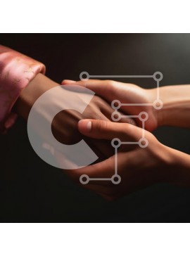 Intra Συλλεκτικό Ξύλινο Παζλ Plywood  4mm - Δύο χέρια που κρατούν το ένα το άλλο Σε Ξύλινο Κουτί - Διαστάσεις Puzzle: 10x10 cm – 25 κομμάτια