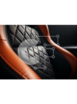 Intra Συλλεκτικό Ξύλινο Παζλ Plywood  4mm - Μοντέρνο κάθισμα αυτοκινήτου με διαμαντένιες ραφές Σε Ξύλινο Κουτί - Διαστάσεις Puzzle: 10x10 cm – 25 κομμάτια