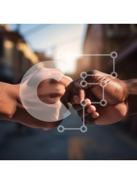 Intra Συλλεκτικό Ξύλινο Παζλ Plywood  4mm - Γροθιές που χτυπούν μαζί στον εορτασμό Σε Ξύλινο Κουτί - Διαστάσεις Puzzle: 10x10 cm – 25 κομμάτια