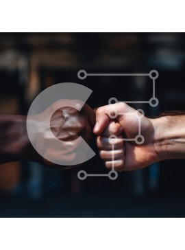 Intra Συλλεκτικό Ξύλινο Παζλ Plywood  4mm - Fist Bump που συμβολίζει την ενότητα και τη διαφορετικότητα Σε Ξύλινο Κουτί - Διαστάσεις Puzzle: 10x10 cm – 25 κομμάτια