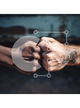 Intra Συλλεκτικό Ξύλινο Παζλ Plywood  4mm - Diverse Hands Fist Bumping Σε Ξύλινο Κουτί - Διαστάσεις Puzzle: 10x10 cm – 25 κομμάτια