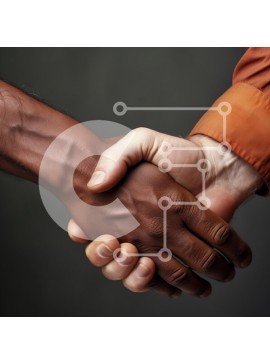 Intra Συλλεκτικό Ξύλινο Παζλ Plywood  4mm - Κοντινό πλάνο μιας χειραψίας που συμβολίζει την ενότητα και τη διαφορετικότητα Σε Ξύλινο Κουτί - Διαστάσεις Puzzle: 10x10 cm – 25 κομμάτια