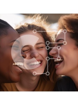 Intra Συλλεκτικό Ξύλινο Παζλ Plywood  4mm - Τρεις γυναίκες που γελούν μαζί Σε Ξύλινο Κουτί - Διαστάσεις Puzzle: 10x10 cm – 25 κομμάτια