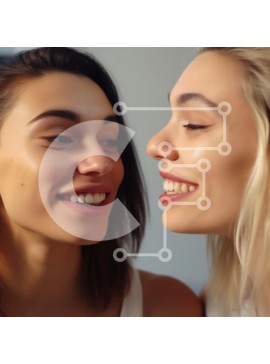 Σετ των 2 Intra Συλλεκτικό Ξύλινο Παζλ Plywood  4mm - Χαρούμενο πορτρέτο φιλίας δύο γυναικών Σε Ξύλινο Κουτί - Διαστάσεις: 10x10 cm – 25 κομμάτια