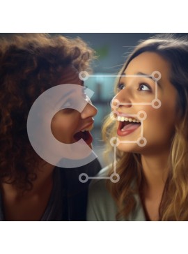 Intra Συλλεκτικό Ξύλινο Παζλ Plywood  4mm - Δύο γυναίκες που γελούν μαζί Σε Ξύλινο Κουτί - Διαστάσεις Puzzle: 10x10 cm – 25 κομμάτια