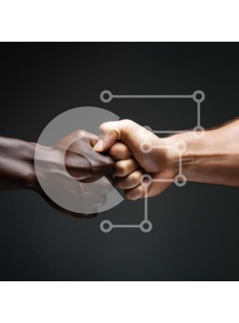 Intra Συλλεκτικό Ξύλινο Παζλ Plywood  4mm - Πυγμή που αντιπροσωπεύει τη φιλία και την ενότητα Σε Ξύλινο Κουτί - Διαστάσεις Puzzle: 10x10 cm – 25 κομμάτια