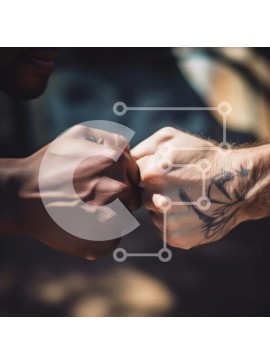 Intra Συλλεκτικό Ξύλινο Παζλ Plywood  4mm - Γροθιά χτύπημα που συμβολίζει τη φιλία και την ενότητα Σε Ξύλινο Κουτί - Διαστάσεις Puzzle: 10x10 cm – 25 κομμάτια