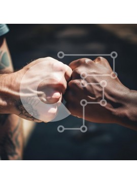 Intra Συλλεκτικό Ξύλινο Παζλ Plywood  4mm - Χέρια που χτυπούν γροθιά συμβολίζοντας τη φιλία και την ενότητα Σε Ξύλινο Κουτί - Διαστάσεις Puzzle: 10x10 cm – 25 κομμάτια