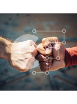 Intra Συλλεκτικό Ξύλινο Παζλ Plywood  4mm - Fist Bump που συμβολίζει την ενότητα Σε Ξύλινο Κουτί - Διαστάσεις Puzzle: 10x10 cm – 25 κομμάτια