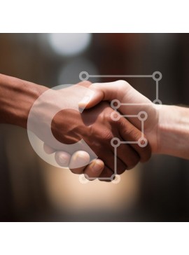 Intra Συλλεκτικό Ξύλινο Παζλ Plywood  4mm - Κοντινό πλάνο μιας χειραψίας μεταξύ δύο ατόμων Σε Ξύλινο Κουτί - Διαστάσεις Puzzle: 10x10 cm – 25 κομμάτια