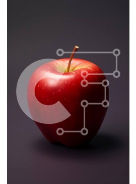 Σετ των 2 Intra Συλλεκτικό Ξύλινο Παζλ Plywood  4mm - Γυαλιστερό κόκκινο μήλο σε σκούρο φόντο Σε Ξύλινο Κουτί - Διαστάσεις: 10x10 cm – 25 κομμάτια