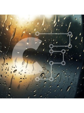 Intra Συλλεκτικό Ξύλινο Παζλ Plywood  4mm - Σταγόνες βροχής σε γυαλί με ζεστό φως Σε Ξύλινο Κουτί - Διαστάσεις Puzzle: 10x10 cm – 25 κομμάτια