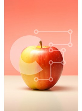 Σετ των 2 Intra Συλλεκτικό Ξύλινο Παζλ Plywood  4mm - Ζωντανό μήλο σε φόντο κλίσης Σε Ξύλινο Κουτί - Διαστάσεις: 10x10 cm – 25 κομμάτια