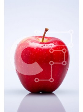 Σετ των 2 Intra Συλλεκτικό Ξύλινο Παζλ Plywood  4mm - Φρέσκο ​​κόκκινο μήλο με σταγονίδια νερού Σε Ξύλινο Κουτί - Διαστάσεις: 10x10 cm – 25 κομμάτια