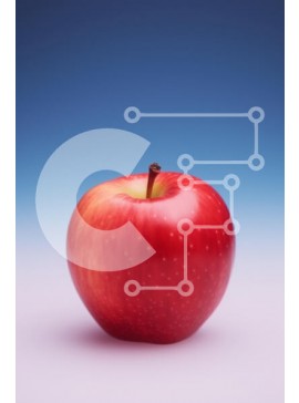 Σετ των 2 Intra Συλλεκτικό Ξύλινο Παζλ Plywood  4mm - Ζωντανό κόκκινο μήλο σε φόντο κλίσης Σε Ξύλινο Κουτί - Διαστάσεις: 10x10 cm – 25 κομμάτια