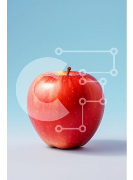 Σετ των 2 Intra Συλλεκτικό Ξύλινο Παζλ Plywood  4mm - Γυαλιστερό κόκκινο μήλο σε λευκή επιφάνεια με μπλε φόντο Σε Ξύλινο Κουτί - Διαστάσεις: 10x10 cm – 25 κομμάτια