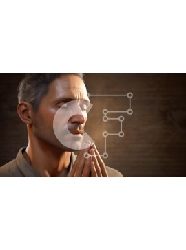 Intra Συλλεκτικό Ξύλινο Παζλ Plywood  4mm - Άνθρωπος σε ενατένιση Σε Ξύλινο Κουτί - Διαστάσεις Puzzle: 10x10 cm – 25 κομμάτια