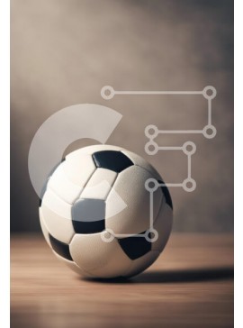 Intra Συλλεκτικό Ξύλινο Παζλ Plywood  4mm - Κλασική ασπρόμαυρη μπάλα ποδοσφαίρου σε ξύλινη επιφάνεια Σε Ξύλινο Κουτί - Διαστάσεις Puzzle: 10x10 cm – 25 κομμάτια