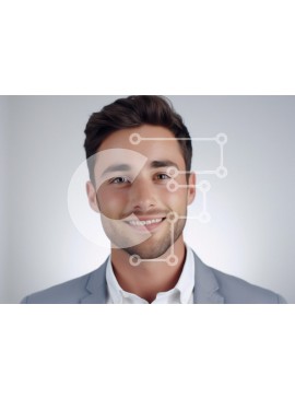 Intra Συλλεκτικό Ξύλινο Παζλ Plywood  4mm - Νεαρός άνδρας με ανοιχτό γκρι κοστούμι με φιλικό χαμόγελο Σε Ξύλινο Κουτί - Διαστάσεις Puzzle: 10x10 cm – 25 κομμάτια