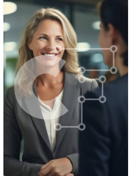 Intra Συλλεκτικό Ξύλινο Παζλ Plywood  4mm - Επαγγελματίας γυναίκα που χαμογελά σε ένα σύγχρονο γραφείο Σε Ξύλινο Κουτί - Διαστάσεις Puzzle: 10x10 cm – 25 κομμάτια