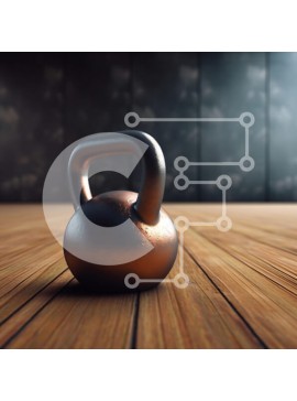 Intra Συλλεκτικό Ξύλινο Παζλ Plywood  4mm - Kettlebell στο ξύλινο πάτωμα Σε Ξύλινο Κουτί - Διαστάσεις Puzzle: 10x10 cm – 25 κομμάτια