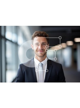 Intra Συλλεκτικό Ξύλινο Παζλ Plywood  4mm - Νέος επιχειρηματίας σε ένα σύγχρονο γραφείο Σε Ξύλινο Κουτί - Διαστάσεις Puzzle: 10x10 cm – 25 κομμάτια