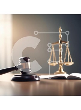 Intra Συλλεκτικό Ξύλινο Παζλ Plywood  4mm - Gavel και ζυγαριά δικαιοσύνης σε ένα ξύλινο τραπέζι Σε Ξύλινο Κουτί - Διαστάσεις Puzzle: 10x10 cm – 25 κομμάτια