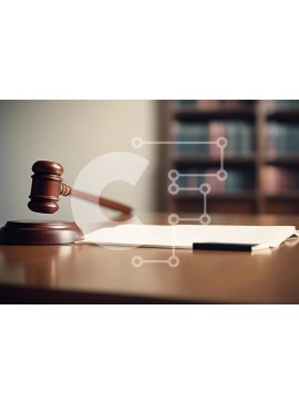 Intra Συλλεκτικό Ξύλινο Παζλ Plywood  4mm - Gavel και νομικό έγγραφο στο γραφείο Σε Ξύλινο Κουτί - Διαστάσεις Puzzle: 10x10 cm – 25 κομμάτια