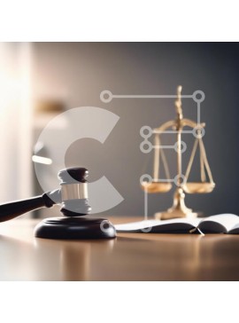 Intra Συλλεκτικό Ξύλινο Παζλ Plywood  4mm - Gavel και Scale of Justice in a Legal Setting Σε Ξύλινο Κουτί - Διαστάσεις Puzzle: 10x10 cm – 25 κομμάτια