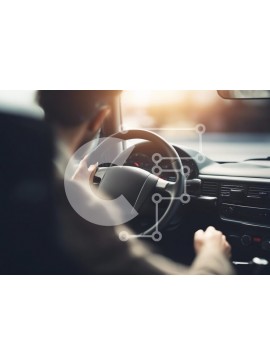 Intra Συλλεκτικό Ξύλινο Παζλ Plywood  4mm - Άτομο που οδηγεί αυτοκίνητο με ζεστό φως του ήλιου Σε Ξύλινο Κουτί - Διαστάσεις Puzzle: 10x10 cm – 25 κομμάτια