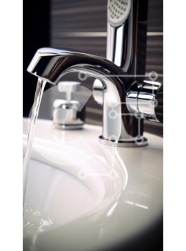 Intra Συλλεκτικό Ξύλινο Παζλ Plywood  4mm - Σύγχρονη βρύση μπάνιου με νερό που ρέει Σε Ξύλινο Κουτί - Διαστάσεις Puzzle: 10x10 cm – 25 κομμάτια