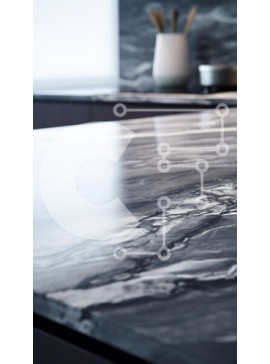 Intra Συλλεκτικό Ξύλινο Παζλ Plywood  4mm - Κομψός μαύρος μαρμάρινος πάγκος στη μοντέρνα κουζίνα Σε Ξύλινο Κουτί - Διαστάσεις Puzzle: 10x10 cm – 25 κομμάτια