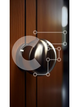 Intra Συλλεκτικό Ξύλινο Παζλ Plywood  4mm - Κοντινό πλάνο ενός σύγχρονου πόμολο πόρτας σε ξύλινο ντουλάπι Σε Ξύλινο Κουτί - Διαστάσεις Puzzle: 10x10 cm – 25 κομμάτια