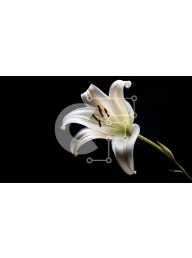 Intra Συλλεκτικό Ξύλινο Παζλ Plywood  4mm - Λευκό λουλούδι κρίνων σε μαύρο φόντο Σε Ξύλινο Κουτί - Διαστάσεις: 10x10 cm – 25 κομμάτια