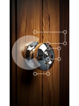 Intra Συλλεκτικό Ξύλινο Παζλ Plywood  4mm - Κομψό πόμολο πόρτας σε ξύλινη πόρτα Σε Ξύλινο Κουτί - Διαστάσεις Puzzle: 10x10 cm – 25 κομμάτια