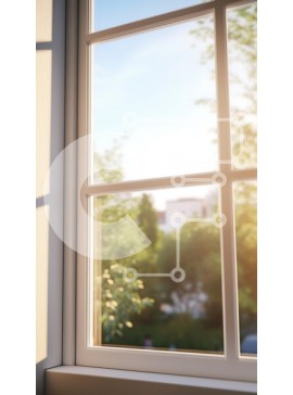 Intra Συλλεκτικό Ξύλινο Παζλ Plywood  4mm - Ζεστό φως του ήλιου που περνά μέσα από ένα παράθυρο με θέα στο πράσινο Σε Ξύλινο Κουτί - Διαστάσεις Puzzle: 10x10 cm – 25 κομμάτια