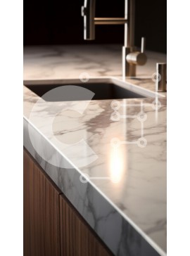 Intra Συλλεκτικό Ξύλινο Παζλ Plywood  4mm - Μοντέρνος μαρμάρινος πάγκος κουζίνας Σε Ξύλινο Κουτί - Διαστάσεις Puzzle: 10x10 cm – 25 κομμάτια