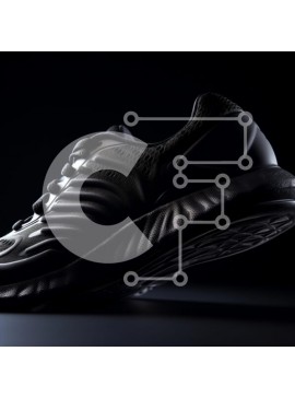 Σετ των 2 Intra Συλλεκτικό Ξύλινο Παζλ Plywood  4mm - Κομψό μαύρο παπούτσι για τρέξιμο Σε Ξύλινο Κουτί - Διαστάσεις: 10x10 cm – 25 κομμάτια