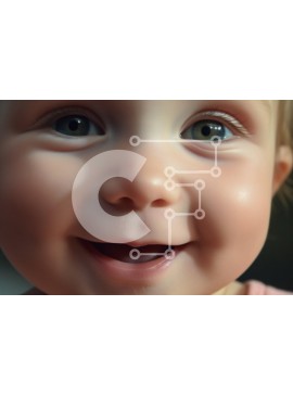 Intra Συλλεκτικό Ξύλινο Παζλ Plywood  4mm - Κοντινό πλάνο με χαμογελαστό μωρό Σε Ξύλινο Κουτί - Διαστάσεις Puzzle: 10x10 cm – 25 κομμάτια