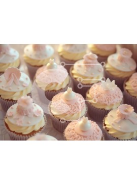 Σετ των 2 Intra Συλλεκτικό Ξύλινο Παζλ Plywood  4mm - Λεπτά διακοσμημένα cupcakes Σε Ξύλινο Κουτί - Διαστάσεις: 10x10 cm – 25 κομμάτια