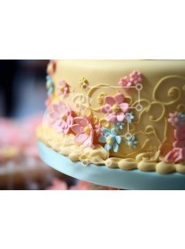 Σετ των 2 Intra Συλλεκτικό Ξύλινο Παζλ Plywood  4mm - Διακοσμητικό Floral Cake Σε Ξύλινο Κουτί - Διαστάσεις: 10x10 cm – 25 κομμάτια