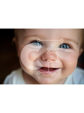 Intra Συλλεκτικό Ξύλινο Παζλ Plywood  4mm - Χαρούμενο μωρό που χαμογελά Σε Ξύλινο Κουτί - Διαστάσεις Puzzle: 10x10 cm – 25 κομμάτια