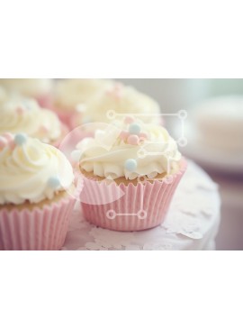 Σετ των 2 Intra Συλλεκτικό Ξύλινο Παζλ Plywood  4mm - Λαχταριστά Cupcakes με Κρεμώδη Πάγωμα και Παστέλ Διακοσμήσεις Σε Ξύλινο Κουτί - Διαστάσεις: 10x10 cm – 25 κομμάτια