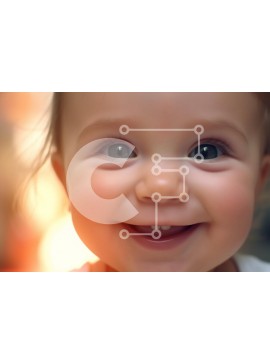 Intra Συλλεκτικό Ξύλινο Παζλ Plywood  4mm - Ευτυχισμένο μωρό που χαμογελά Σε Ξύλινο Κουτί - Διαστάσεις Puzzle: 10x10 cm – 25 κομμάτια