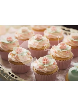 Σετ των 2 Intra Συλλεκτικό Ξύλινο Παζλ Plywood  4mm - Όμορφα διακοσμημένα cupcakes Σε Ξύλινο Κουτί - Διαστάσεις: 10x10 cm – 25 κομμάτια