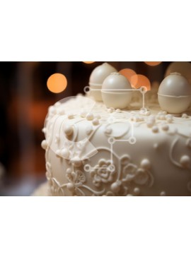 Σετ των 2 Intra Συλλεκτικό Ξύλινο Παζλ Plywood  4mm - Κομψή λευκή τούρτα με περίπλοκα διακοσμητικά Σε Ξύλινο Κουτί - Διαστάσεις: 10x10 cm – 25 κομμάτια