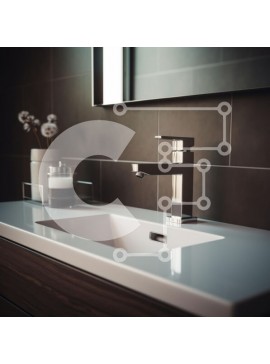 Intra Συλλεκτικό Ξύλινο Παζλ Plywood  4mm - Χώρος νιπτήρα μοντέρνου μπάνιου Σε Ξύλινο Κουτί - Διαστάσεις Puzzle: 10x10 cm – 25 κομμάτια